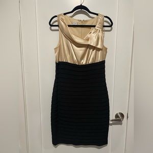 Satin Cream and Black Dress